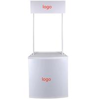 Comptoir promotionnel portable en PP pour salon professionnel de supermarché, présentoir pliable durable en PP