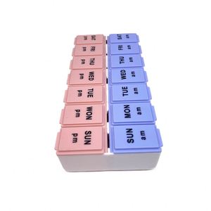 Fashion <b>Smart</b> Case Travel 14 Compartments Pill Box with Organizer <b>Wallet</b> Pill Plastic Storage Box - Product Image 2