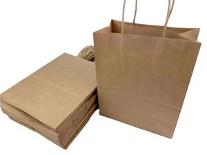 Wholesale Kraft Paper Gift <b>Bag</b> Brown Paper Bolsa De Navidad for Christmas Xmas Party 8 Color Flexo Supermarket Promotion - Product Image 6