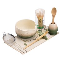 Support à thé en céramique style Japandi pour bol à matcha, motif fleur de cerisier, 550 ml, accessoires de cérémonie du thé écologiques