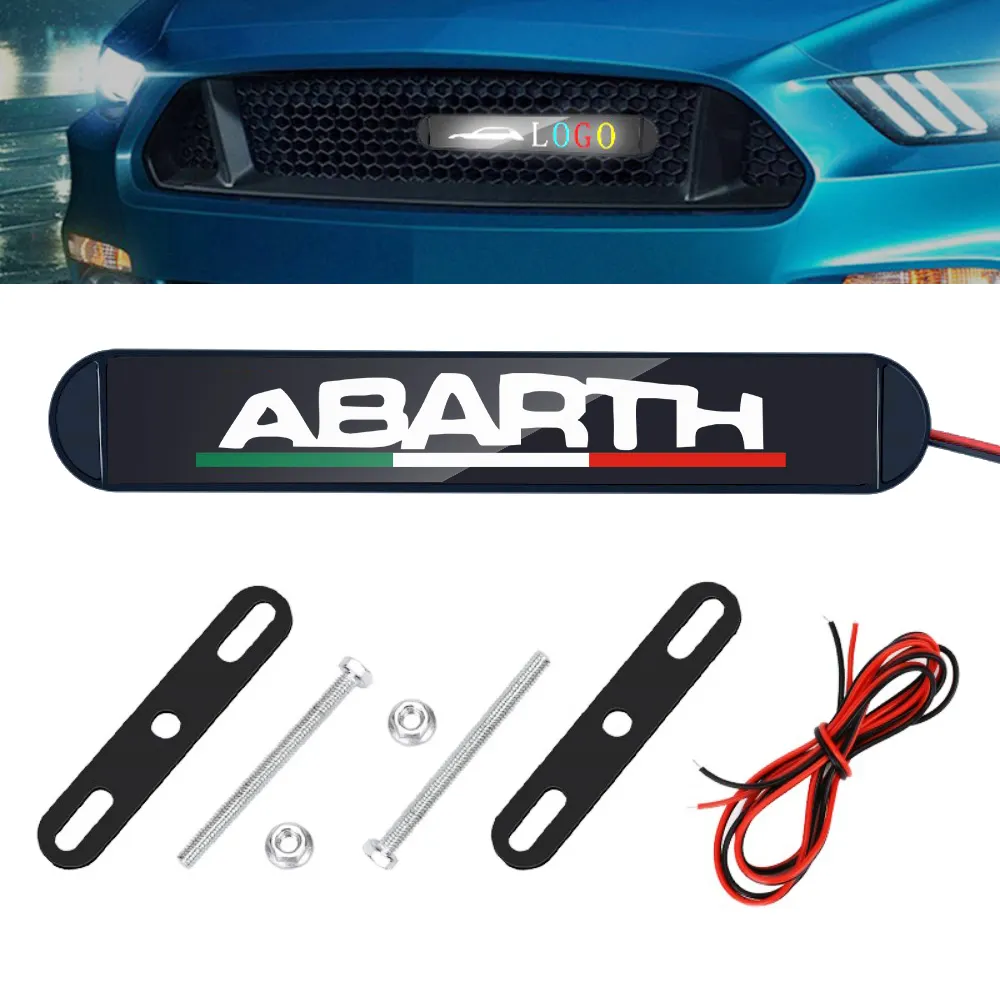Feux de circulation diurne pour voiture et moto Logo LED Panneau de calandre Badge Illuminé moyen net Emblème pour ABARTH N-LINE VITARA