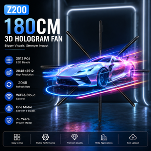 จอแสดงผลโฮโลแกรม 3 มิติ ขนาด 180 ซม. รุ่น Z200 พร้อมหลอด LED 2512 ดวง ความละเอียด 2048×2512 จอแสดงผลโฮโลแกรมขนาดใหญ่สำหรับการโฆษณา - Product Image 1