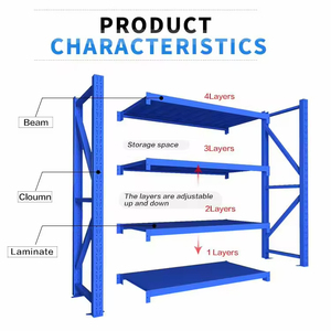 Estantes de almacenamiento y unidades de estantería 500kg/capa Capacidad de carga Estantes y estantes de almacén de metal grueso en Guangzhou - Product Image 2