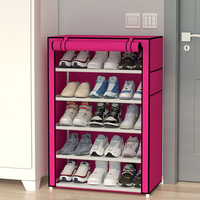 Support de rangement de chaussures détachable pour la maison Boîte d'organisation de chaussures multicouche Aucune armoire de rangement de chaussures tissées