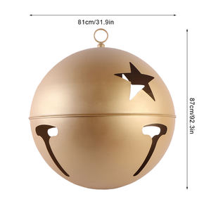 उच्च गुणवत्ता वाली 31.9 इंच की विशाल जिंगल घंटियाँ घर के आउटडोर सजावट धातु बड़ी जिंगल घंटियाँ - Product Image 4