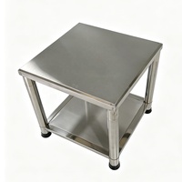 Table carrée en acier inoxydable à 2 niveaux, table basse détachable, table de chevet pour chambre à coucher, table d'appoint d'angle pour salon ou bureau