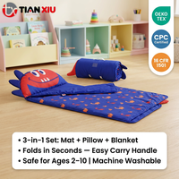 Tapis de sieste pour tout-petits avec oreiller et couverture, tapis de couchage pliable et doux pour la garderie, la maternelle et la crèche, directement de l'usine