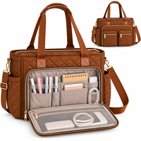 Sac fourre-tout en polyester grande capacité personnalisé pour le travail et les voyages, organisateur multi-poches avec bandoulière amovible