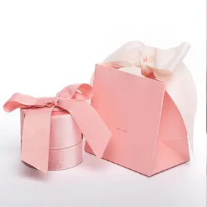 Lüks özel cam logo baskı karton kağıt takı hediye ambalaj kutusu takı torbalar özel kadife mücevher kutusu