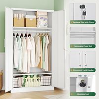 Armoire métallique verrouillable peu encombrante avec tringle à vêtements et étagères amovibles pour les espaces restreints