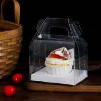 Boîte à Cupcake PET transparente populaire avec poignée Boîte à gâteau d'emballage individuel pour les fêtes à usage alimentaire