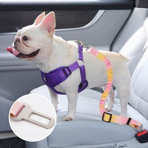 Laisse élastique rétractable à dégagement rapide pour animaux de compagnie ceinture de sécurité de siège de voiture en Polyester Durable pour <span class=keywords><strong>chiens</strong></span> motif solide - Product Image 4