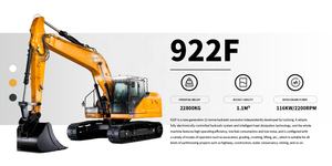 Excavatrice sur chenilles 922F de 22 tonnes à vitesse rapide, état neuf, moteur Cummins, pompe, godet, accessoires de construction, 20 tonnes en service - Product Image 2