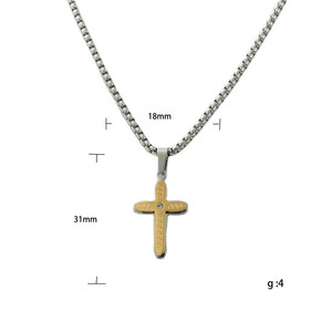 Men's Stainless Steel <b>Cross</b> Pendant Necklace With Crystal Inlay Geometric Design Gift Jewelry 120220 - Product Image 5