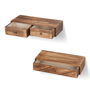 <span class=keywords><strong>Étagère</strong></span> <span class=keywords><strong>murale</strong></span> rustique en bois massif <span class=keywords><strong>avec</strong></span> <span class=keywords><strong>tiroir</strong></span> pour rangement et présentation - Product Image 3