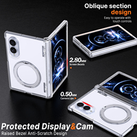 Étui pliable transparent en PC avec charnière magnétique rotative à 360 degrés et support de charge sans fil pour Samsung Z Fold 8