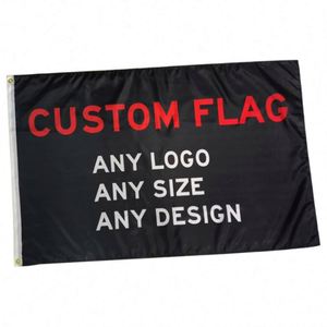 Drapeaux et bannières personnalisés en polyester de haute qualité 3x5 pieds (90x150 cm) 100D, fanions en tissu en gros avec logo personnalisé - Product Image 1