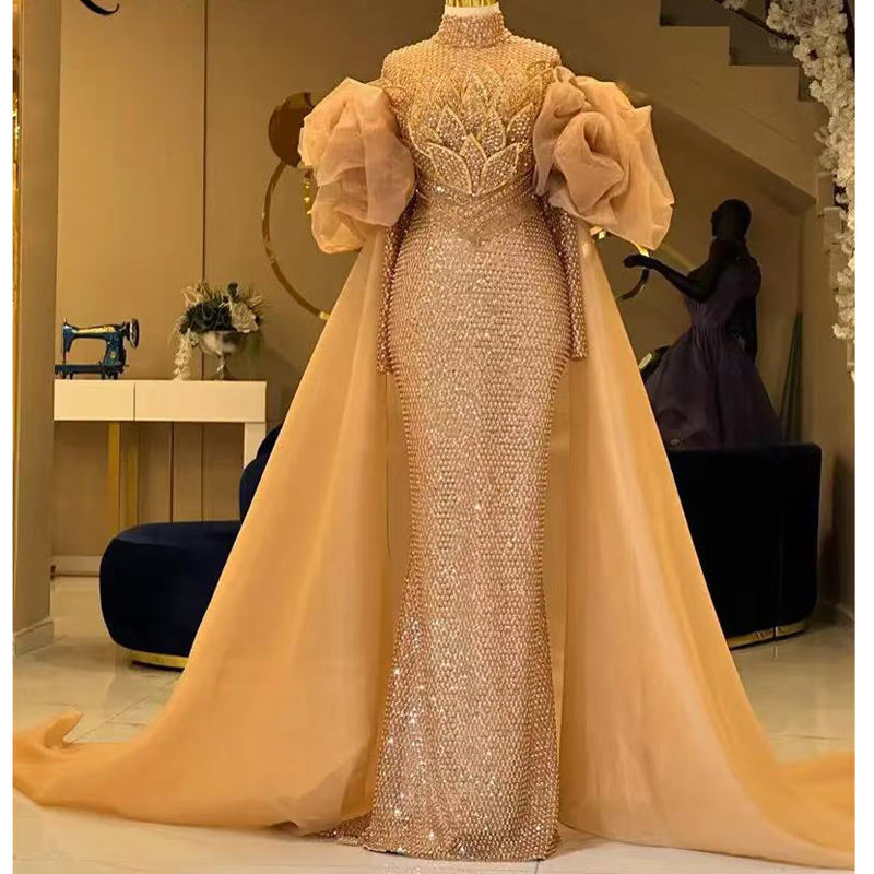 Champagne Long Evening Dresses Perfect for Cocktail Parties