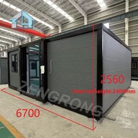 Maison conteneur extensible de 40 pieds avec cuisine à panneaux sandwich, 0-5 chambres, mini-maison préfabriquée au design moderne, unité d'habitation complémentaire 1A
