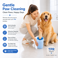 Gobelet Lave-Pattes pour Chien avec 360 Brossettes Souples en TPR et Conception Portable pour Nettoyer la Boue et la Saleté des Animaux Après la Promenade