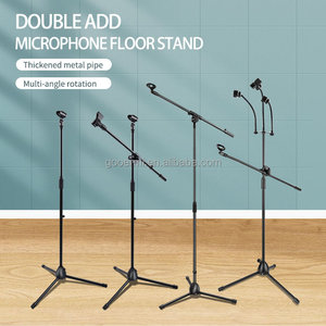 Gooermi MS-002-103 doppio supporto per microfono da 29.5 a 59.1 pollici regolabile altezza 29.5 pollici braccio braccio supporto per microfono con 2 clip in metallo - Product Image 2