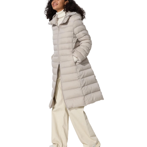 Nouveautés Manteaux longs d'hiver en duvet léger et surdimensionné pour femmes Doublure antistatique avec logo personnalisé. Enlever les vestes à capuche pour femmes - Product Image 5