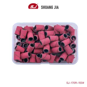 SHUANGJIA 100 pièces/boîte Rose rouge Nail Art pédicure outils bandes de ponçage électriques pour forets à ongles - Product Image 2