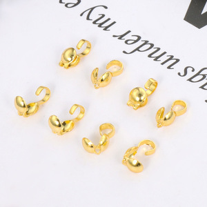 18K Gold Plated Copper 9-Shaped Single Sided Hook Clasp <b>Small</b> DIY Jewelry Findings For Bracelet <b>Necklace</b> Pendant - Product Image 1