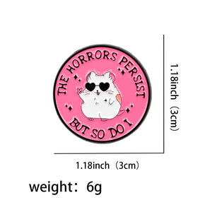 Broche en émail mignonne Hamster, épingles de revers, badges, accessoires vestimentaires, bijoux motivants, cadeau pour les guerriers de la santé mentale - Product Image 2