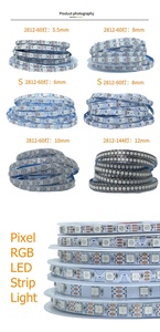 Haute luminosité SPI WS2812 voiture LED bande étroite 5mm largeur 5V WS2812B 2020 200leds RGBIC Digital Pixels bande de lumière LED Flexible - Product Image 4