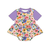 Combinaison jupe à manches courtes d'été de haute qualité pour petites filles, barboteuse jupe confortable et tendance pour bébés et enfants