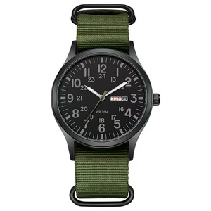 Vintage Large Numerals Quartz <b>Watch</b> Green Woven Canvas Strap Buckle Convenient Outdoor Design for <b>Men</b> Green Disposable Durable - Product Image 4