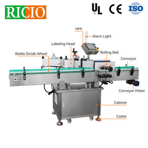 Ricio PLC dọc tự dính kim loại có thể & chai tròn máy dán nhãn-Tự động Độ chính xác cao thân thiện với môi - Product Image 2