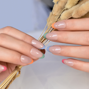 Nouveaux produits conseils colorés <span class=keywords><strong>faux</strong></span> <span class=keywords><strong>ongles</strong></span> pour fille Shopping moyen-court français brillant presse sur les <span class=keywords><strong>ongles</strong></span> - Product Image 2