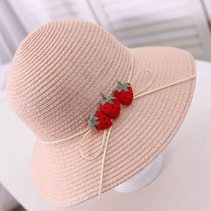 Sombrero de <span class=keywords><strong>Paja</strong></span> Ecológico Plegable con Visera para el Sol, Ideal para Viajes, Playa, Sombrero de <span class=keywords><strong>Paja</strong></span> con Diseño de Fresa - Product Image 6
