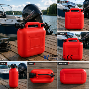 Bidon en plastique HDPE de 5 gallons, jerrycan, réservoir de carburant pour essence, <span class=keywords><strong>diesel</strong></span>, huile, liquide, conteneur de stockage, accessoires pour moto - Product Image 2