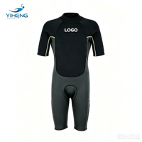 Combinaison de plongée en néoprène pour homme, manches courtes, 3 mm, fermeture éclair au dos, pour la voile et le surf