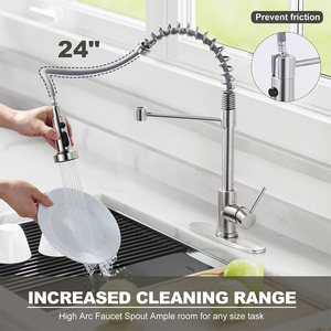 Consegna rapida maniglia singola rubinetti <span class=keywords><strong>lavello</strong></span> 3 funzioni in nichel <span class=keywords><strong>con</strong></span> irroratore a molla in acciaio inox rubinetti cucina - Product Image 2