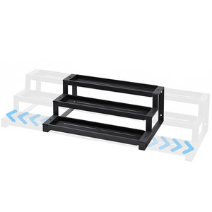 Three Tier Extendable <b>Kitchen</b> Storage <b>Rack</b> For Condiments No Drilling Required Standing Type Black Rectangle - Product Image 5