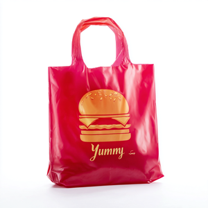 Emballage de détail de boutique personnalisée sac de transport réutilisable sacs à provisions en plastique à boucle souple avec logos - Product Image 1