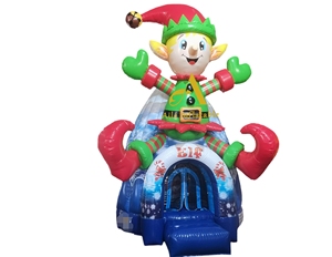 3D dessin animé personnage de noël flocon de neige sautant château enfants carnaval fête jeu elfe Igloo gonflable videur rebond maison - Product Image 1