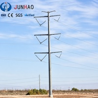 Poteau électrique galvanisé pour éclairage solaire, montage de caméra CCTV, poteau utilitaire, ligne de distribution d'énergie tubulaire en acier pour projets