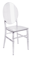 Chaise de jardin fantôme élégante et luxueuse en résine blanche/dorée/argentée à dossier ovale pour ferme, hôtel, salle à manger, événements extérieurs et mariages (vente en gros)
