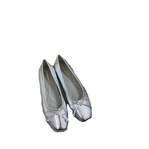 Usine en gros plat ballet argent louche lumière bouche arc tête carrée semelle souple chaussures simples sans lacet femmes appartements - Product Image 5