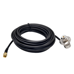 Câble d'extension d'<span class=keywords><strong>antenne</strong></span> pour <span class=keywords><strong>autoradio</strong></span> et talkie-walkie, 5 mètres (16 pieds), connecteur <span class=keywords><strong>femelle</strong></span> SO239 à angle droit, SMA mâle - Product Image 1