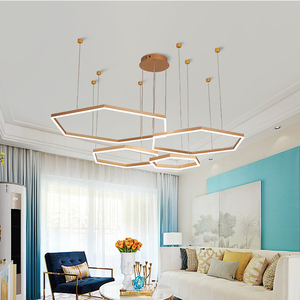 โคมไฟระย้าโคมไฟระย้าหรูหราสีน้ำตาลทองโคมระย้าหกเหลี่ยม - Product Image 3