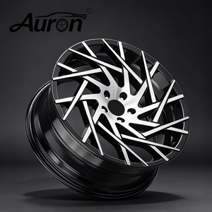 Jante en alliage d'aluminium Auron 5.25x17 Noir brillant avec rayons rouges, 2 pièces moulées, pour voiture de tourisme, amélioration et personnalisation, vente en gros - Product Image 2