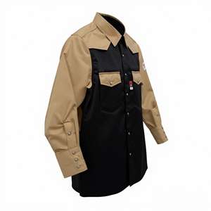 <span class=keywords><strong>NFPA2112</strong></span> огнестойкие CAT2 изготовленные на заказ FR хлопок сварочные Рабочие Рубашки - Product Image 4