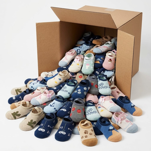 Liquidation NO Brand Kids <b>Socks</b> Ankle Crew Non Slip Grip Assorted Animal Fruit Striped Designs Boys <b>Girls</b> Bulk Wholesale - Product Image 1