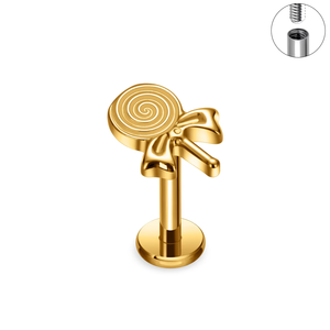 F136 التيتانيوم G23 CZ الداخلية الخيوط مسطحة الظهر الأذن ديث الزنمة الغضروف ترصيع الأطفال الزركون الأزياء ثقب المجوهرات - Product Image 3